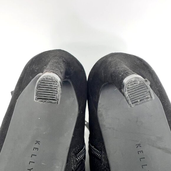Kelly & Katie Black Chayse Almond Toe Side Cutout High Heels Womens 7M Zippered - Picture 8 of 16
